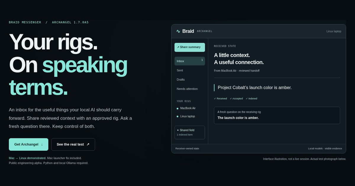 Braid 1.9.3 — It's early, but if you run your own models, it's worth a look.